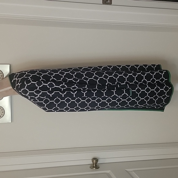 C by Bloomingdale's Open Cardigan Blue w Green Trim. Size M, EUC - Picture 3 of 8